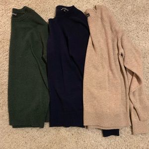 Three Jcrew Medium Lambswool Sweaters